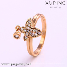 12180 Xuping Modeschmuck China Großhandel 18k Gold Ring Designs Luxus Glas Ringe Charme Schmuck für Frauen